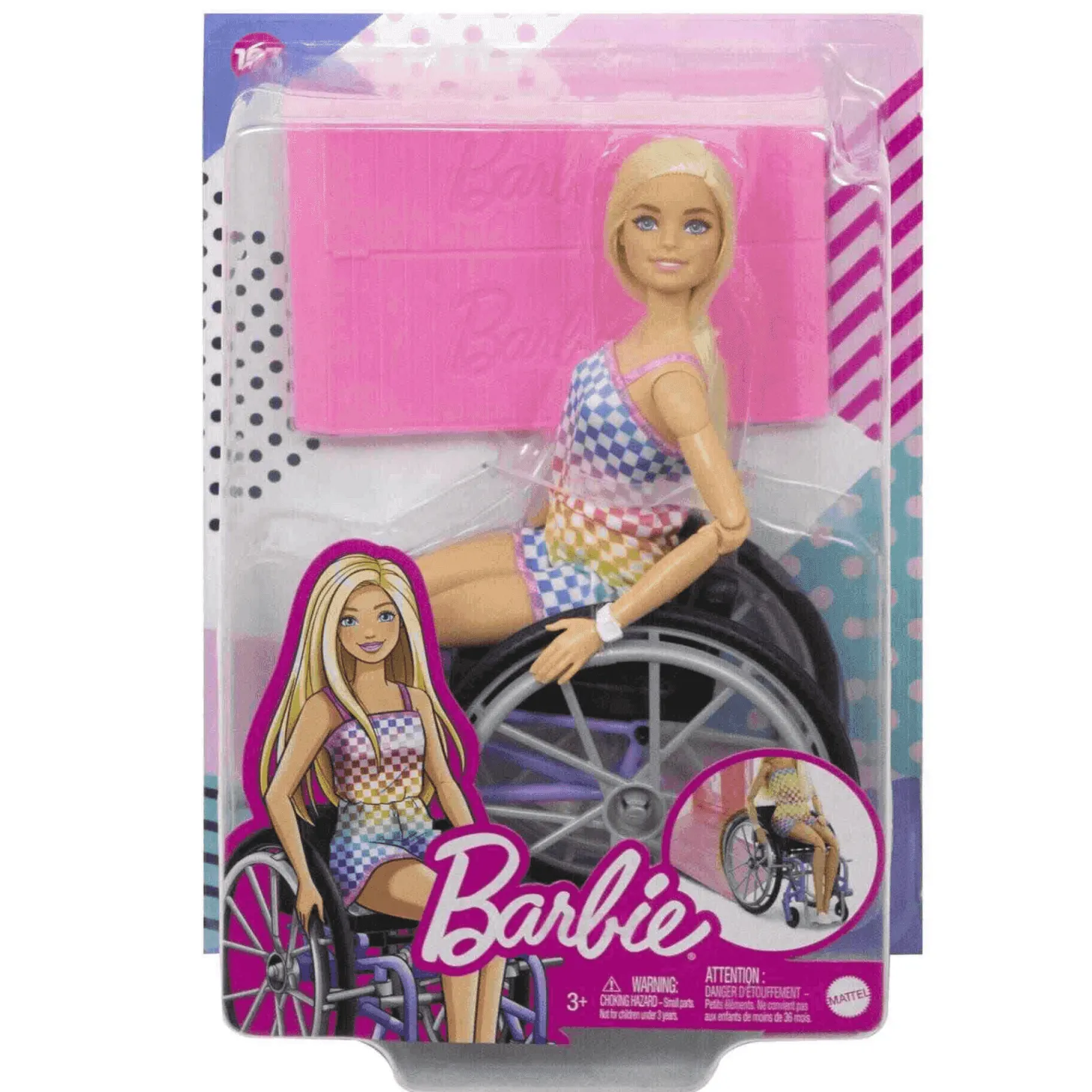 Barbie Fashionista Muñeca Rubia con Silla de Ruedas