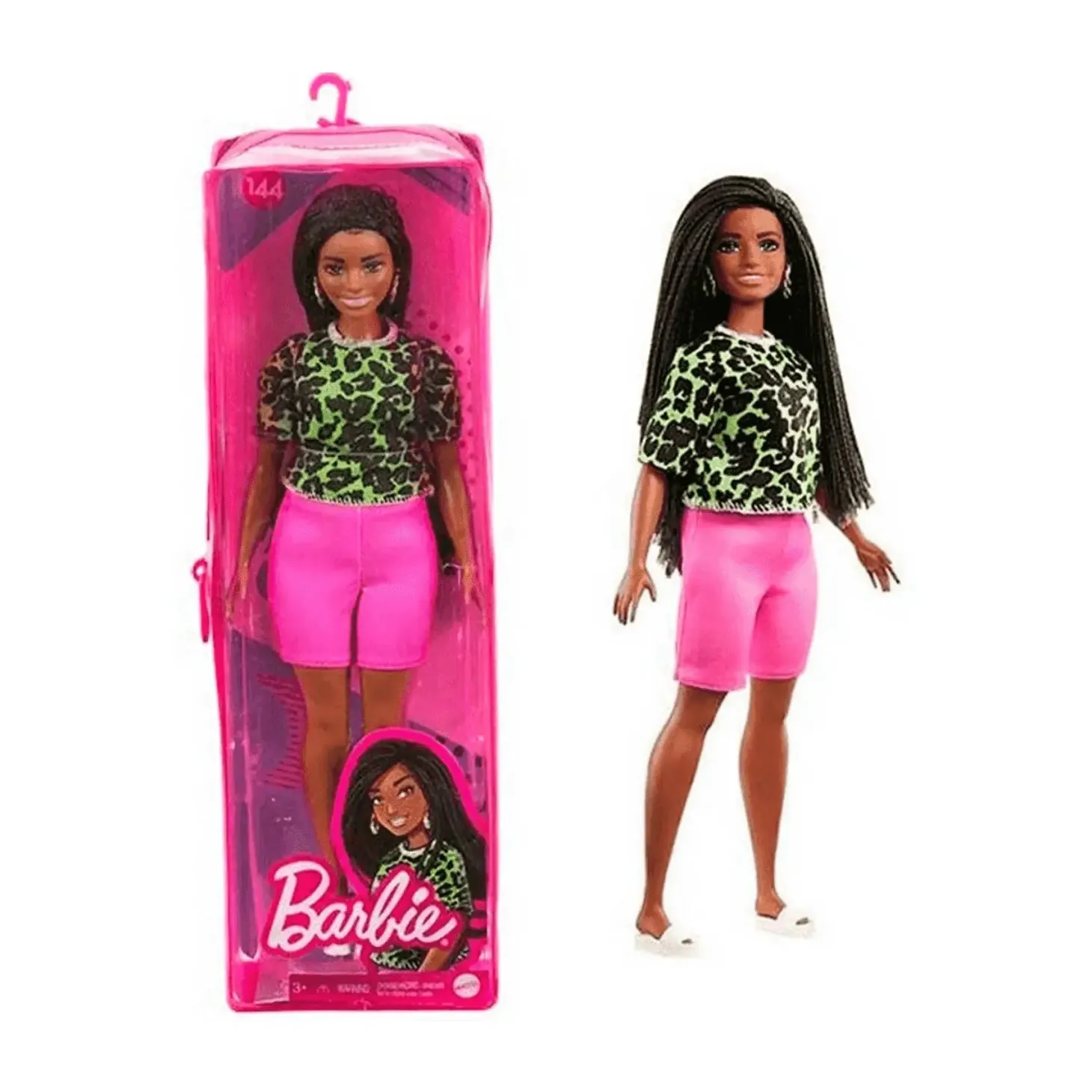 Barbie Fashionista Muñeca con Camiseta Neon Leopardo