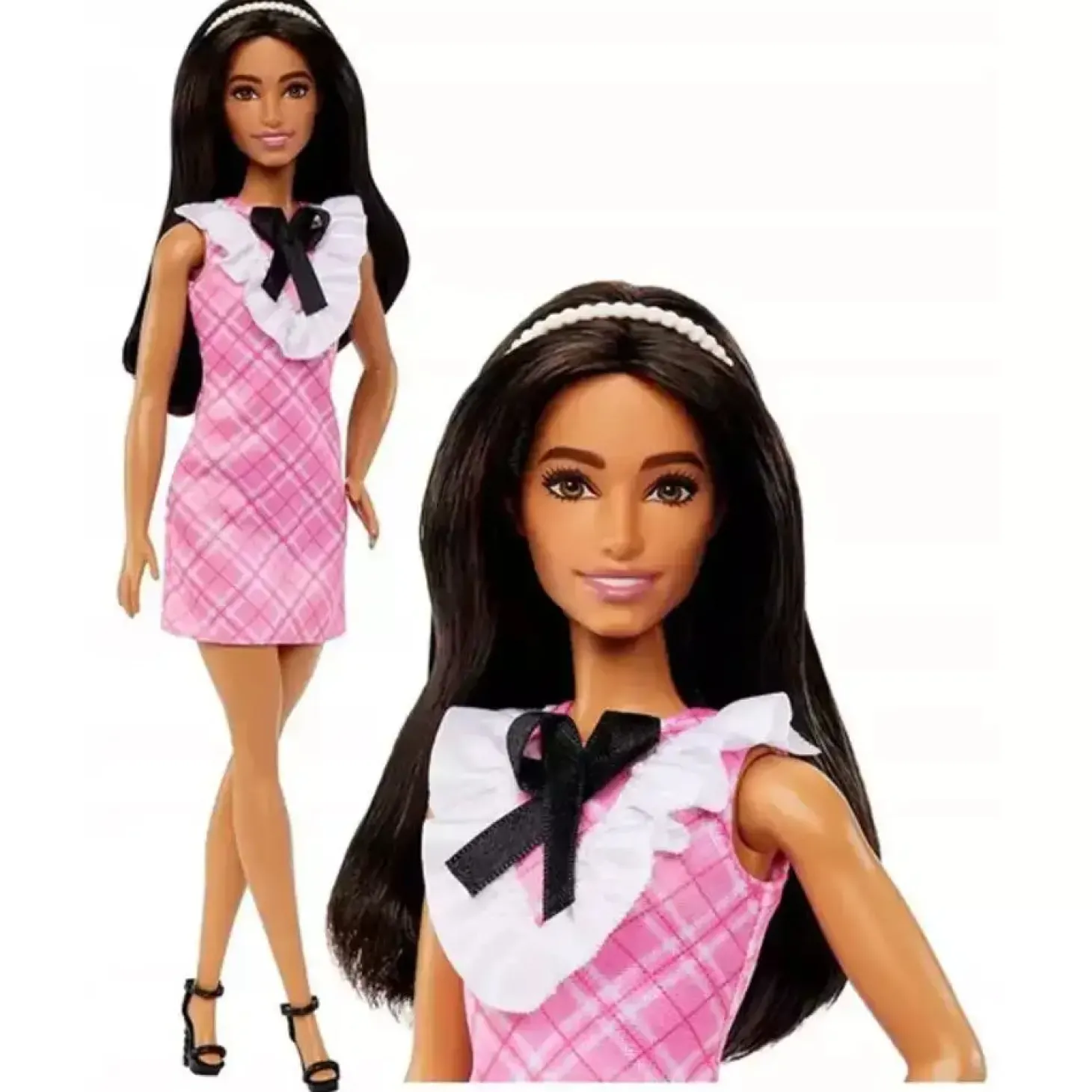 Barbie Fashionista Vestidito Tartán Rosa