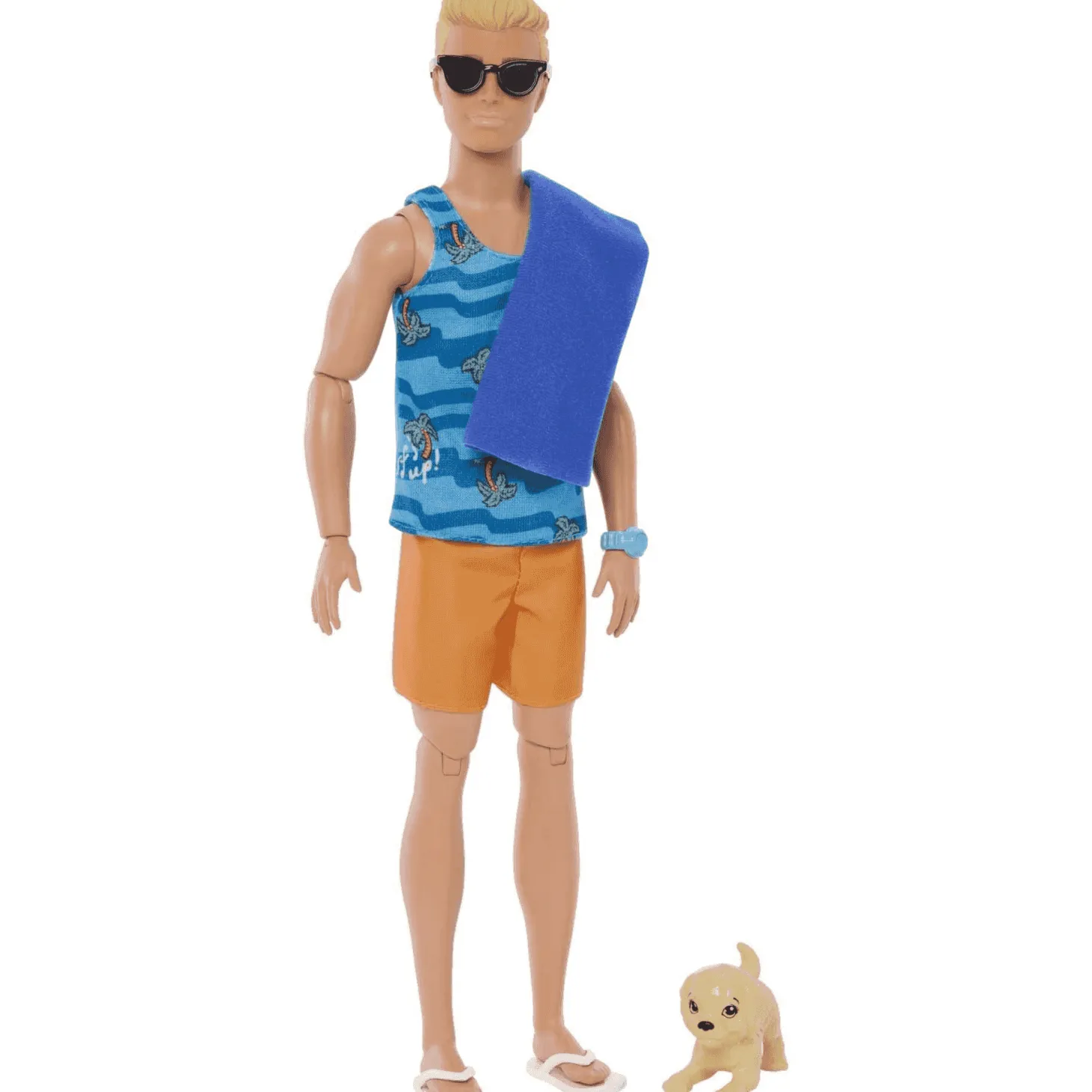 Barbie Ken con tabla de surf Muñeco con accesorios de juguete, +3 años (Mattel HPT50)