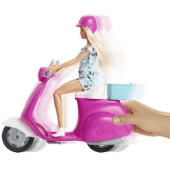 Barbie Moto Rosa con Muñeca 3 años