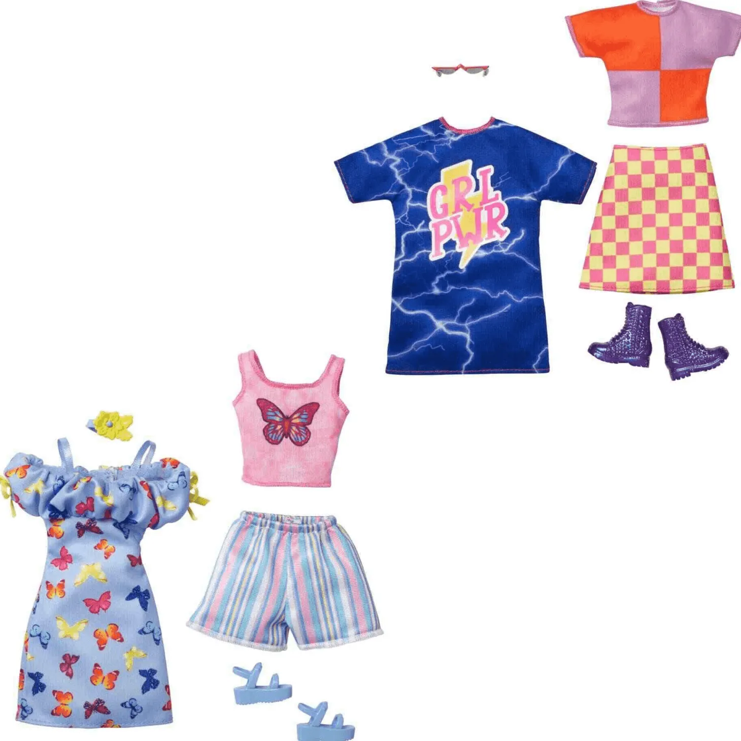 Barbie Pack 2 Looks de moda Ropa para muñecas y accesorios de juguete, regalo para niños y niñas +3