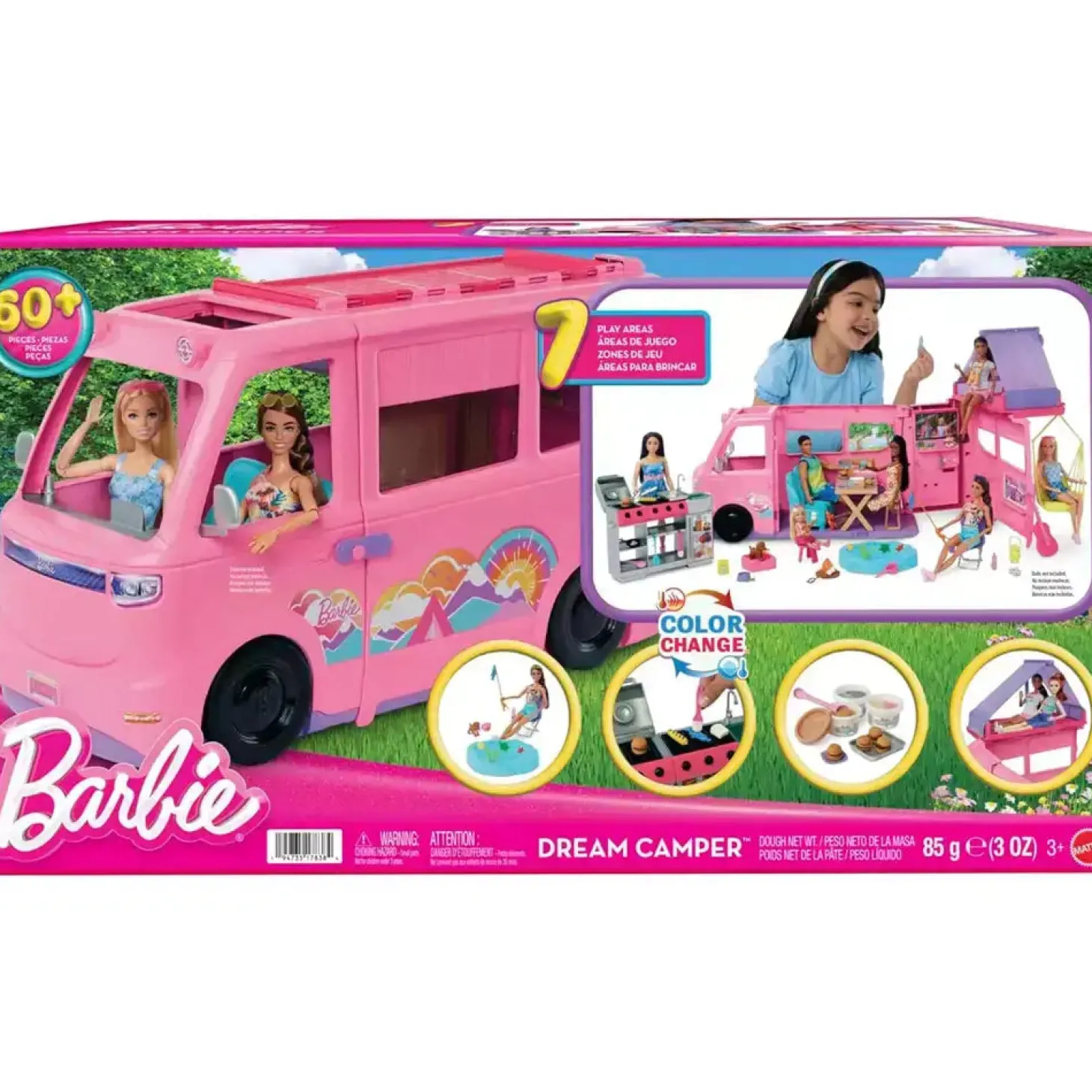 Barbie Súper Caravana DreamCamper Conjunto de juego de vehículo - Juguete de Barbie