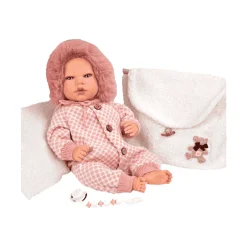 Bebé Reborn Arias 40 cm Manuela rosa con bolso