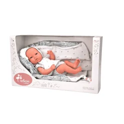 Bebé Reborn Borja gris con Manta 38 cm