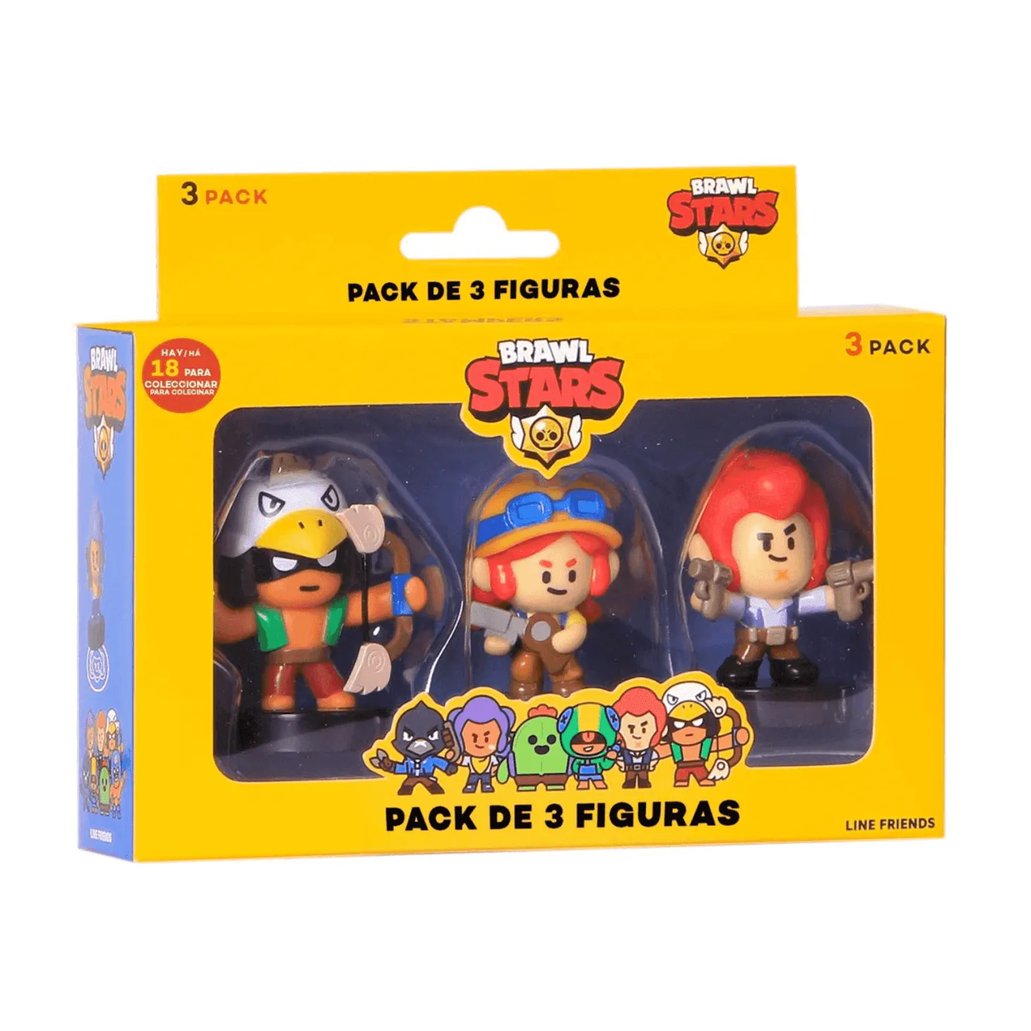 Brawl Stars Pack de 3 Figuras en Caja Diferentes Modelos