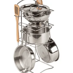 Cacerolas Inox Role Planet – Set de cocina infantil Super Chef 8 piezas (3+)