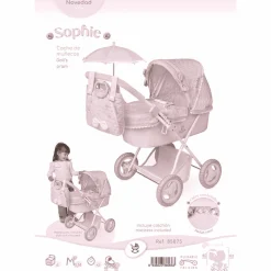 Coche de Muñecas Plegable con Sombrilla y Bolso De cuevas