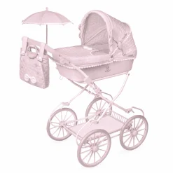 Coche de Muñecas Plegable con Sombrilla y Suspensión De Cuevas