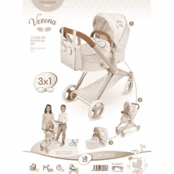 Coche de Muñecas 3x1 Plegable con Capazo y Silla