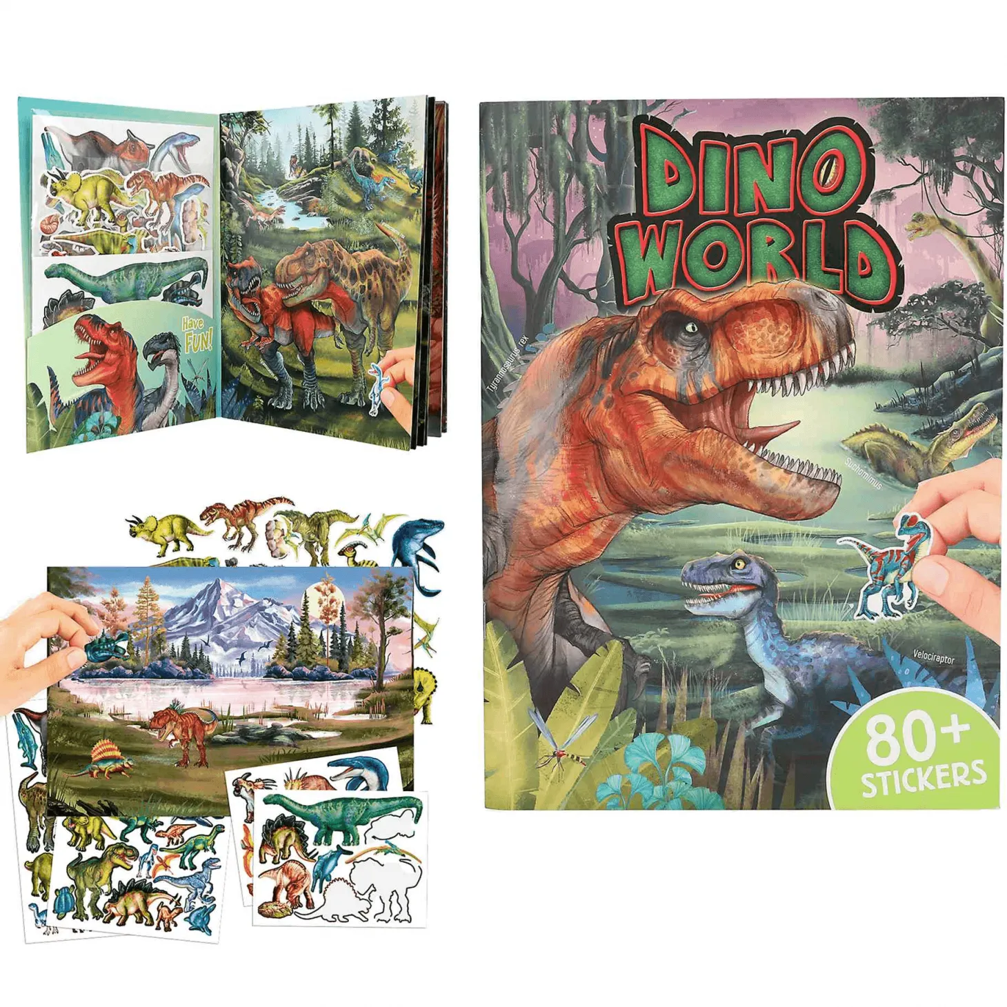 Dino World Con Pegatinas En Relieve