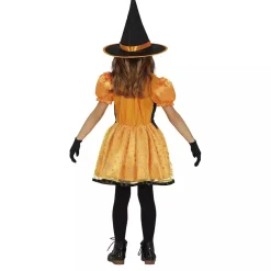Disfraz Bruja Calabaza Purpurina Infantil T. 3-4