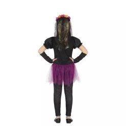 Disfraz Catrina Infantil con Flores y Tutú T. 5-6