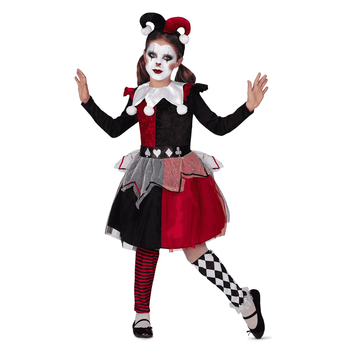 Disfraz de Arlequina roja 5-6 años infantil