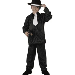 Disfraz De Gangster Niño 5-6 Negro