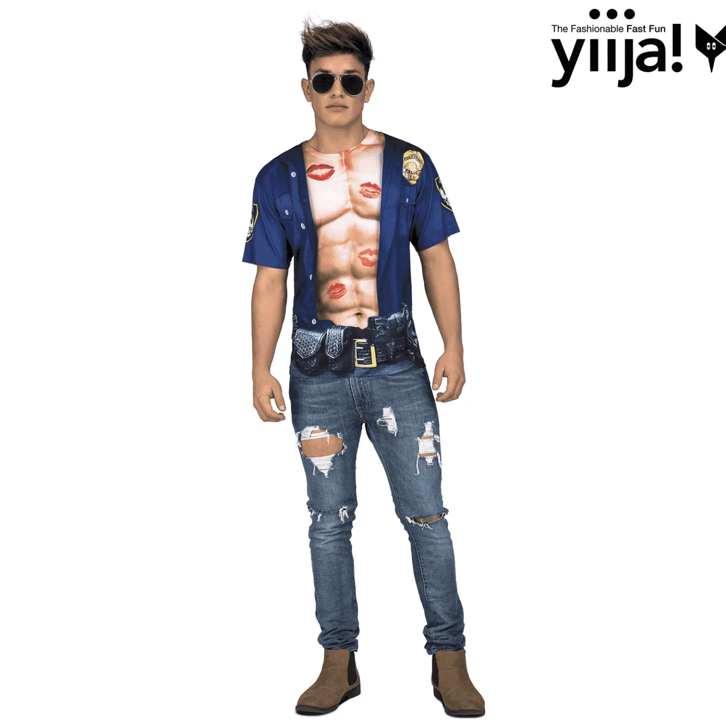 Disfraz de Muscular policeman adulto talla L