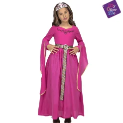 Disfraz de Princesa medieval rosa 7-9 años infantil