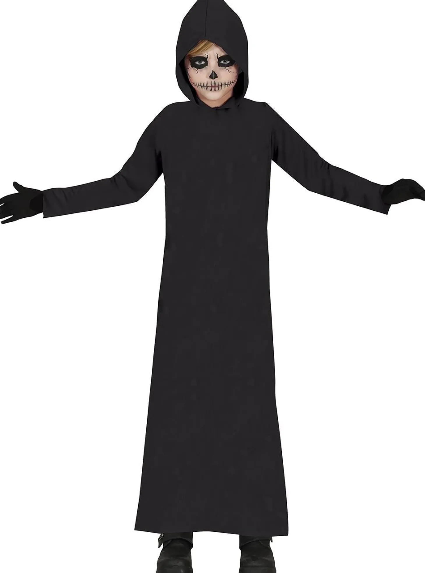 Disfraz Infantil Túnica Capucha Negra T. 10-12