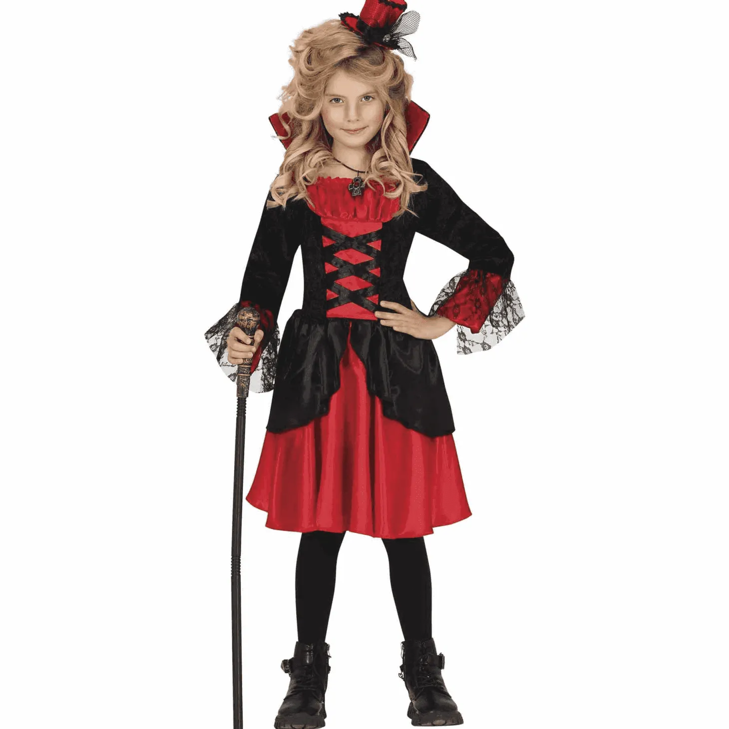 Disfraz Vampiresa Rojo Midi 7-9 Años