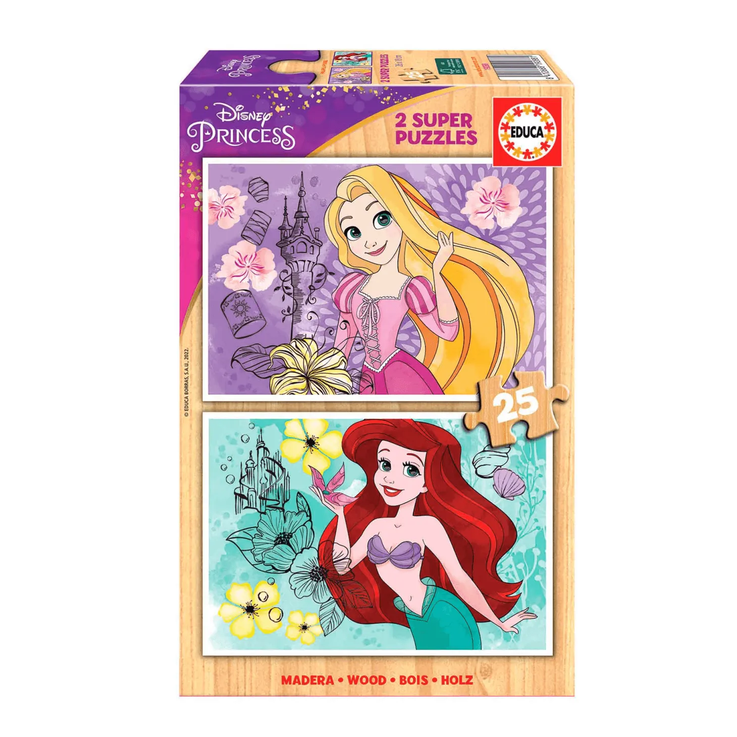Educa Puzzle 2X25 Disney Princess (Rapunzel + Ariel)