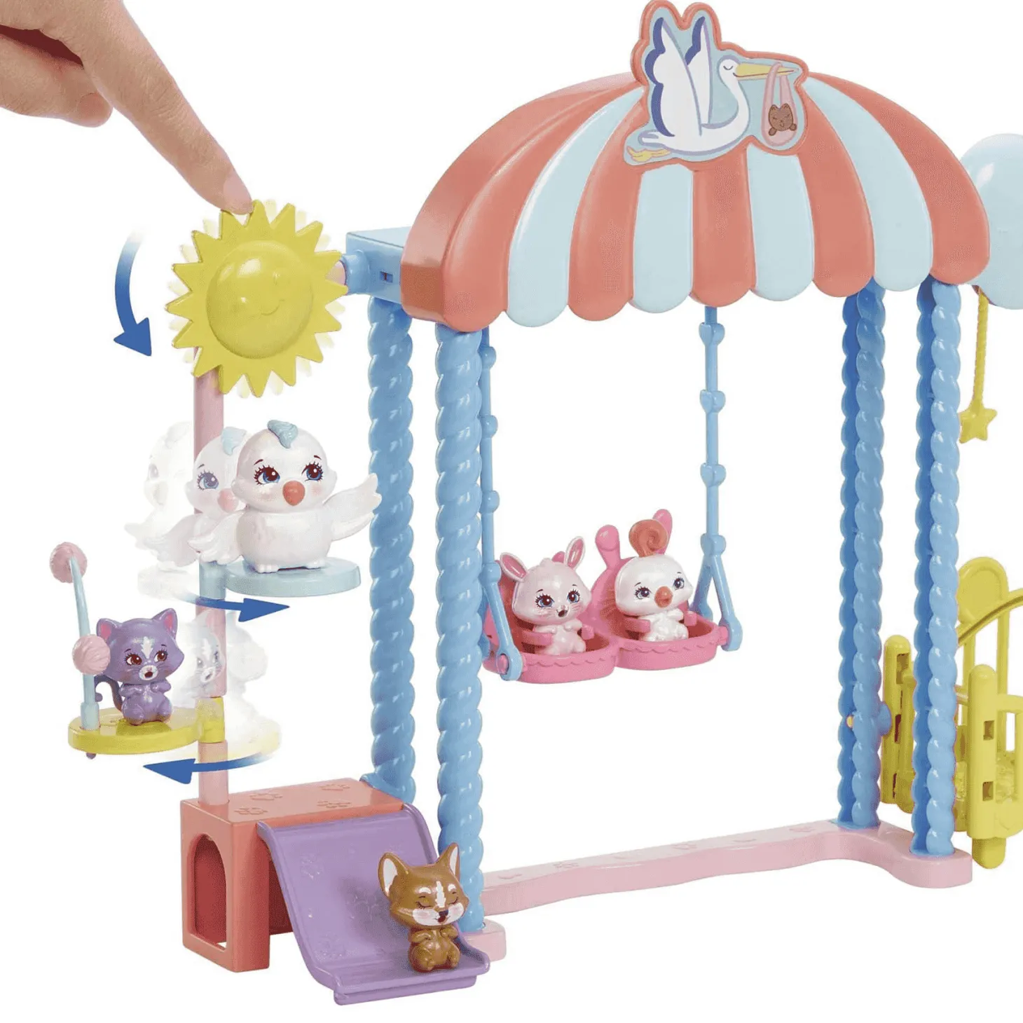 Enchantimals Baby BFFs Guardería Starley Stork Muñeca y set 4 años