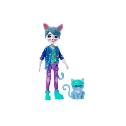 Enchantimals Glam Party Cole Cat y Claw Muñeco y mascota personaje Gato