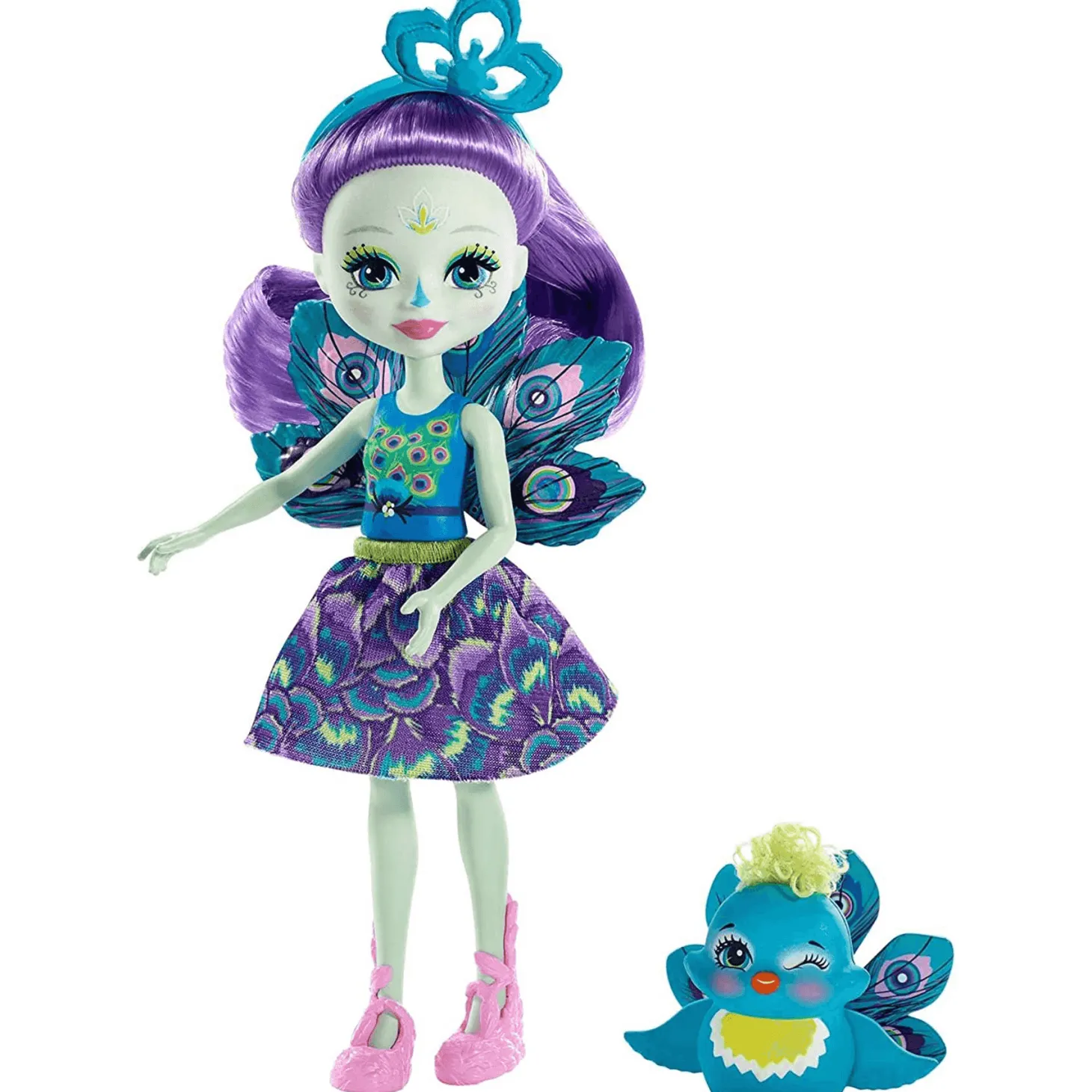 Enchantimals Muñeca Patter Peacock con Mascota 4 años
