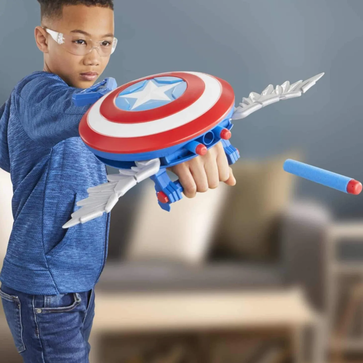 Escudo Capitan America Marvel Con Lanzadardos Nerf
