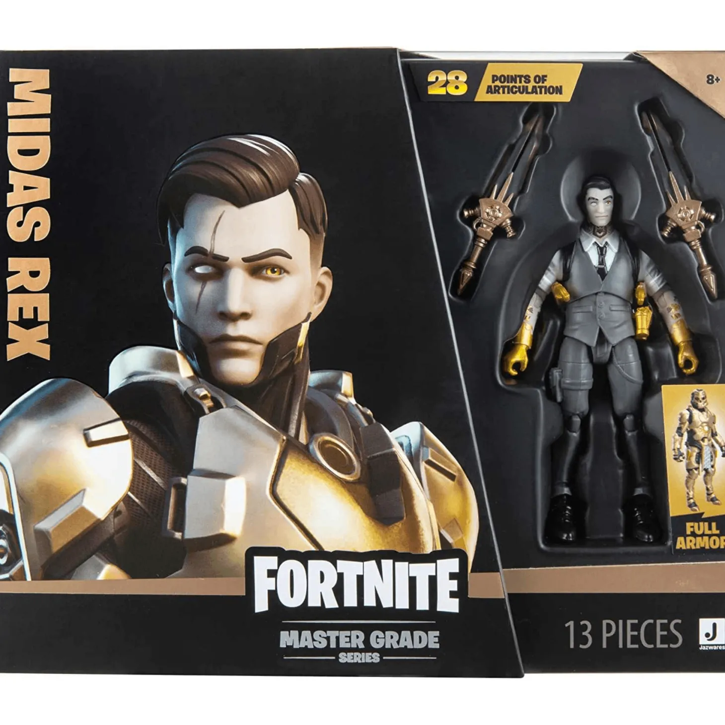Fortnite Figura Master Grade Midas 2 en 1 con 15 Accesorios