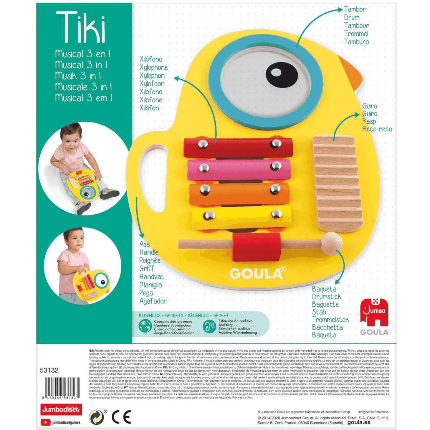 Goula Juguete Musical Madera Tiki Musical 3 en 1