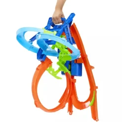 Hot Wheels Choque en el Aire – Conjunto de pista con propulsor motorizado y coche 1:64