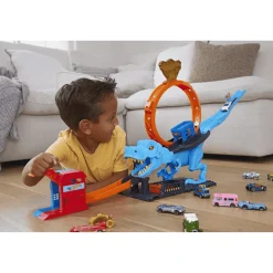 Hot Wheels City Desafío del T-Rex Pista para coches de juguete 4 años