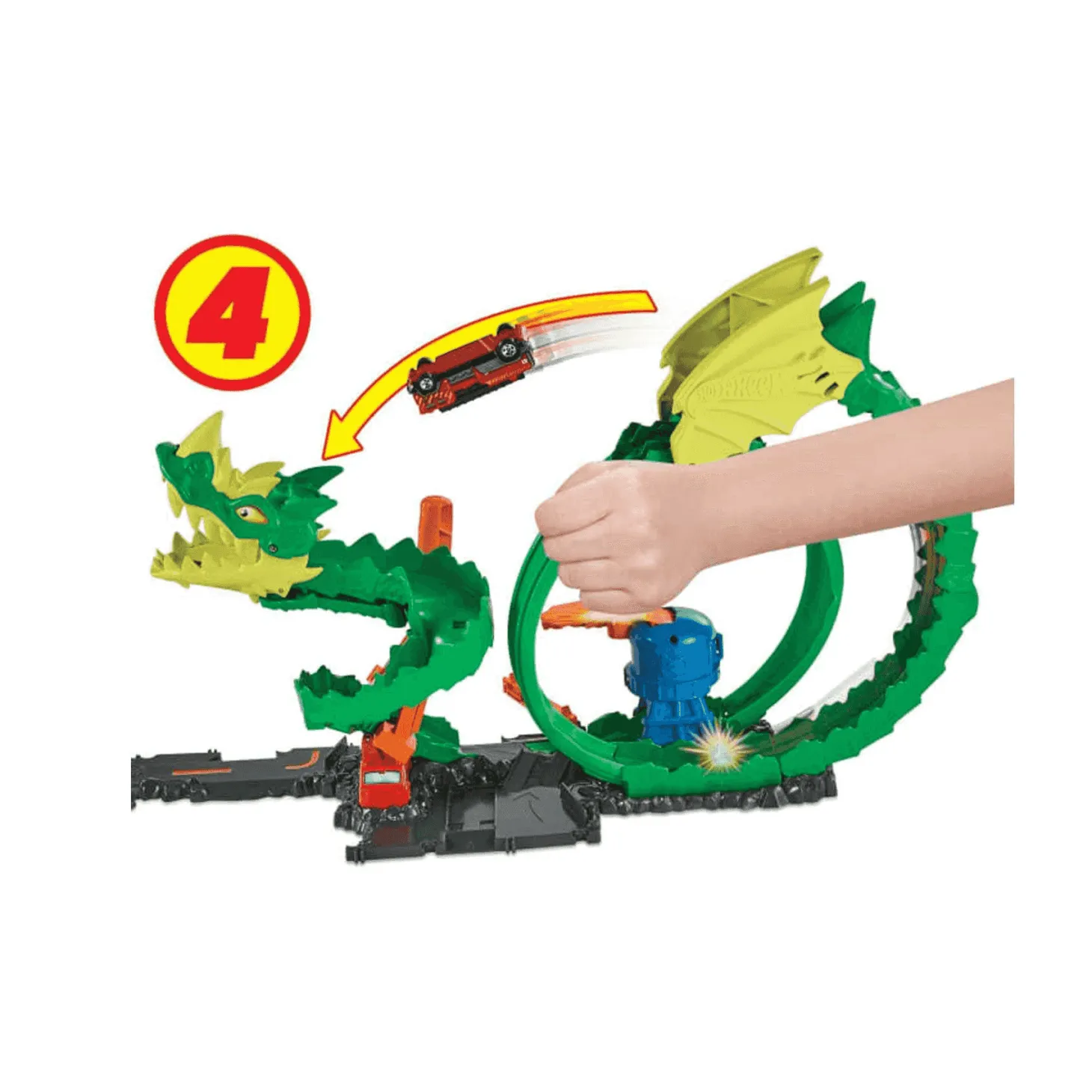 Hot Wheels City Dragón Furioso pista para coches de juguete 5 años