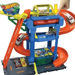 Hot Wheels City “Let´s Race - ¡a correr!” Netflix -Túnel de lavado con giros Pista para coches de ju