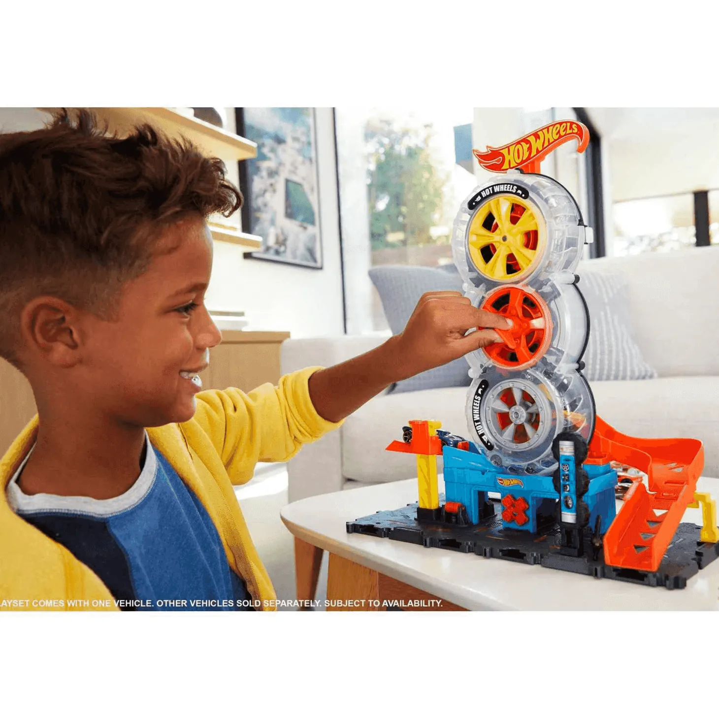 Hot Wheels City Tienda de neumáticos pistas para coches de juguete 4 años