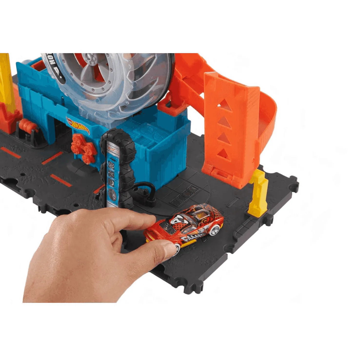 Hot Wheels City Tienda de neumáticos pistas para coches de juguete 4 años