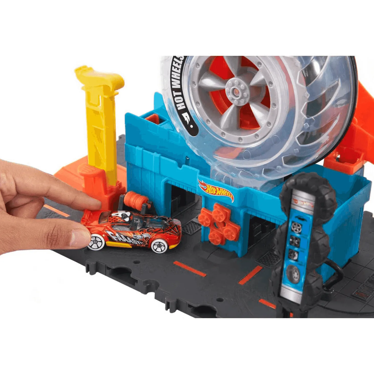 Hot Wheels City Tienda de neumáticos pistas para coches de juguete 4 años
