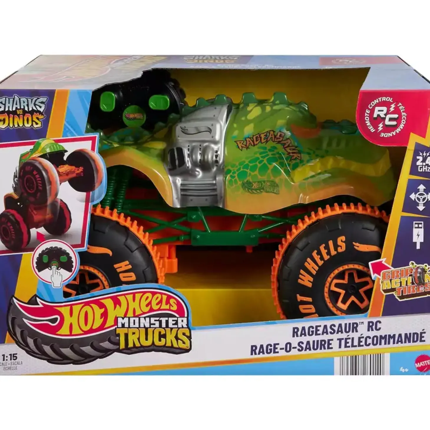 Hot Wheels Monster Trucks Rageasaur RC 1:15
