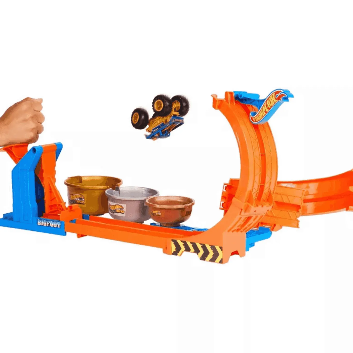 Hot Wheels Monster Trucks Desafío de Trofeo con Loop y Salto