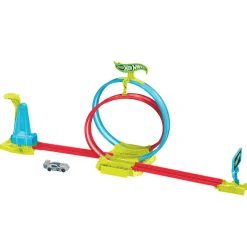 Hot Wheels Neon Speeders Pista de acrobacias láser Conjunto de pista con 1 coche Hot Wheels y una