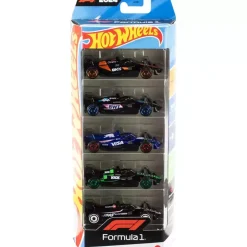 Hot Wheels Pack 5 Coches Formula 1 – Modelos de equipos oficiales a escala 1:64