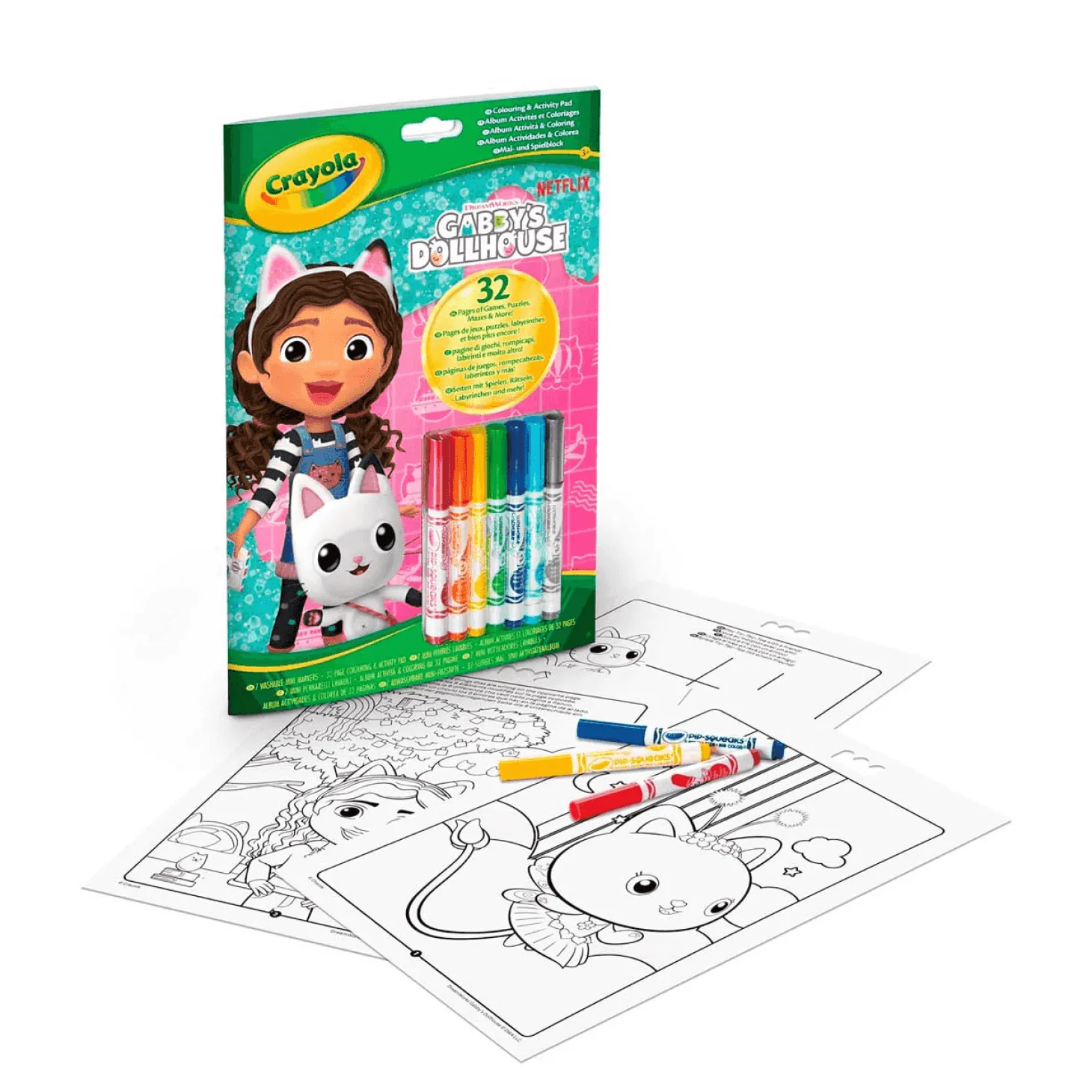Álbum para colorear la casa de muñecas de Gabby lavable de Crayola