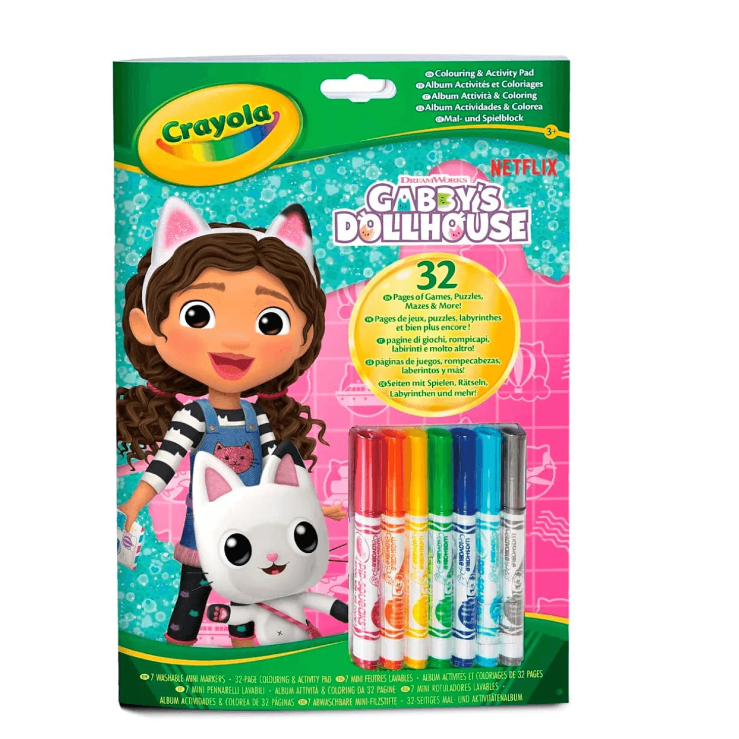 Álbum para colorear la casa de muñecas de Gabby lavable de Crayola
