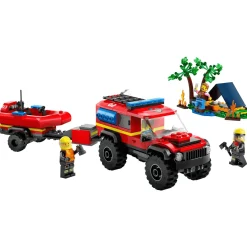 LEGO City Camión de Bomberos 4x4 con Barco de Rescate Juguete 60412