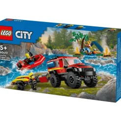 LEGO City Camión de Bomberos 4x4 con Barco de Rescate Juguete 60412