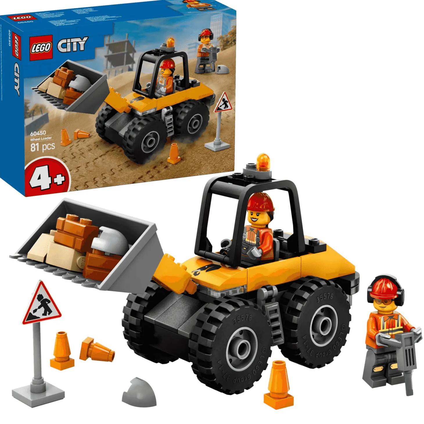 LEGO City Cargadora con Ruedas Amarilla Set, vehículo 60450