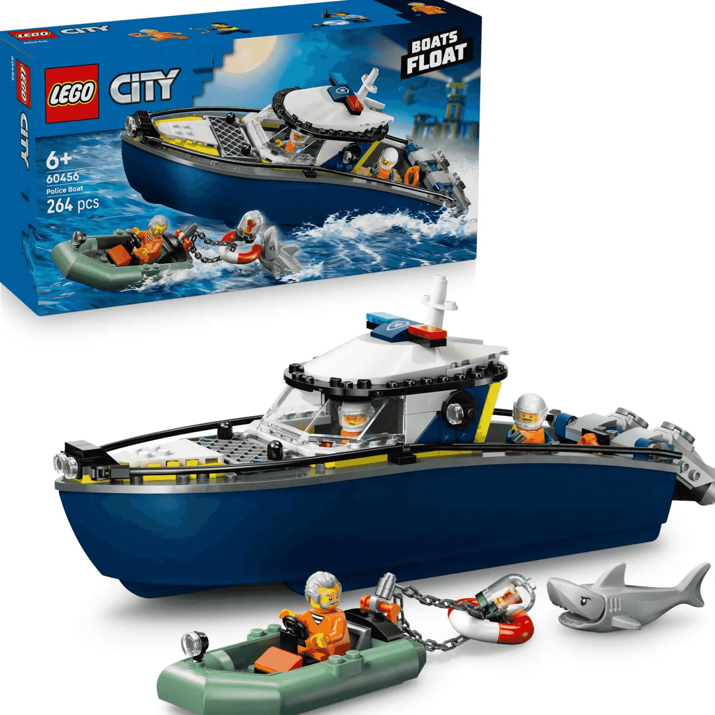 LEGO City Persecución en Barco de Policía Juguete 60456