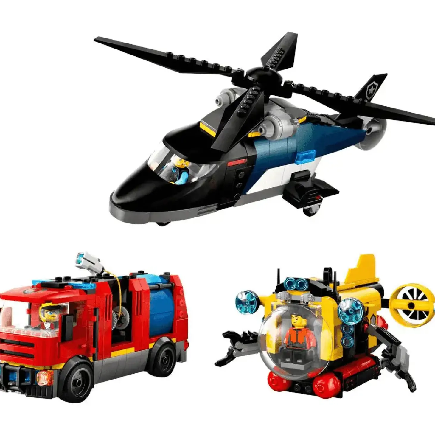 LEGO City Remix: Helicóptero, Camión de Bomberos y Submarino 60462