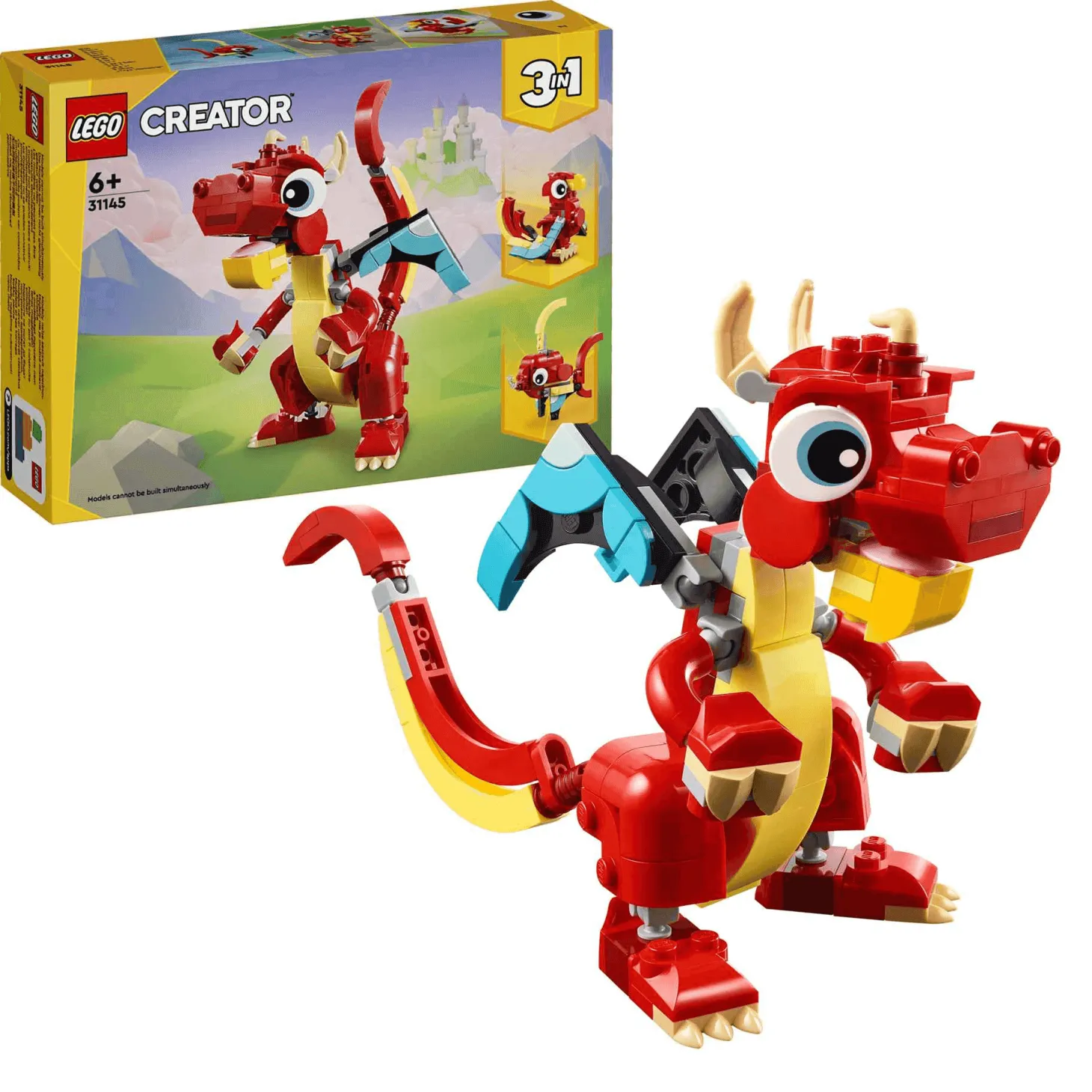 LEGO Creator Dragón Rojo Set de juguetes 3en1 de animales 31145
