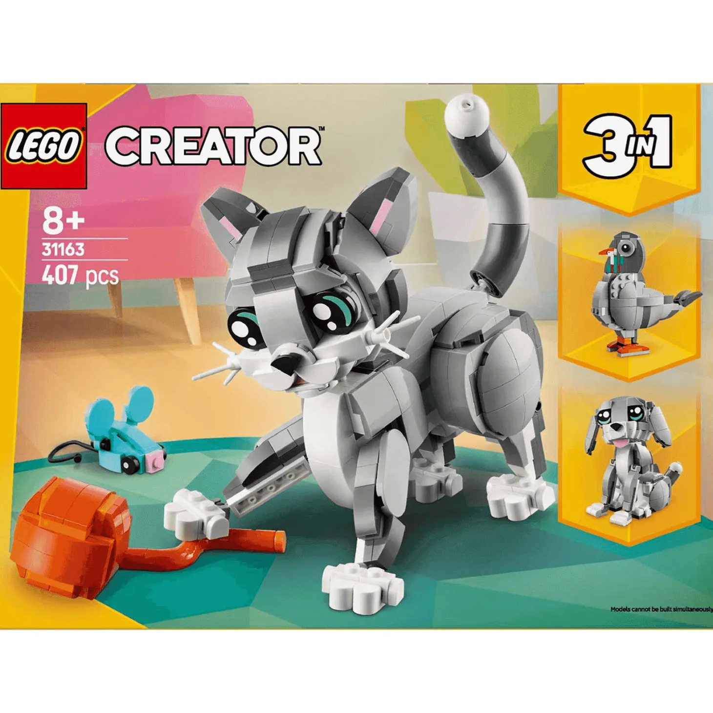 LEGO Creator 3en1 Gato Juguetón Juego con mascotas 31163
